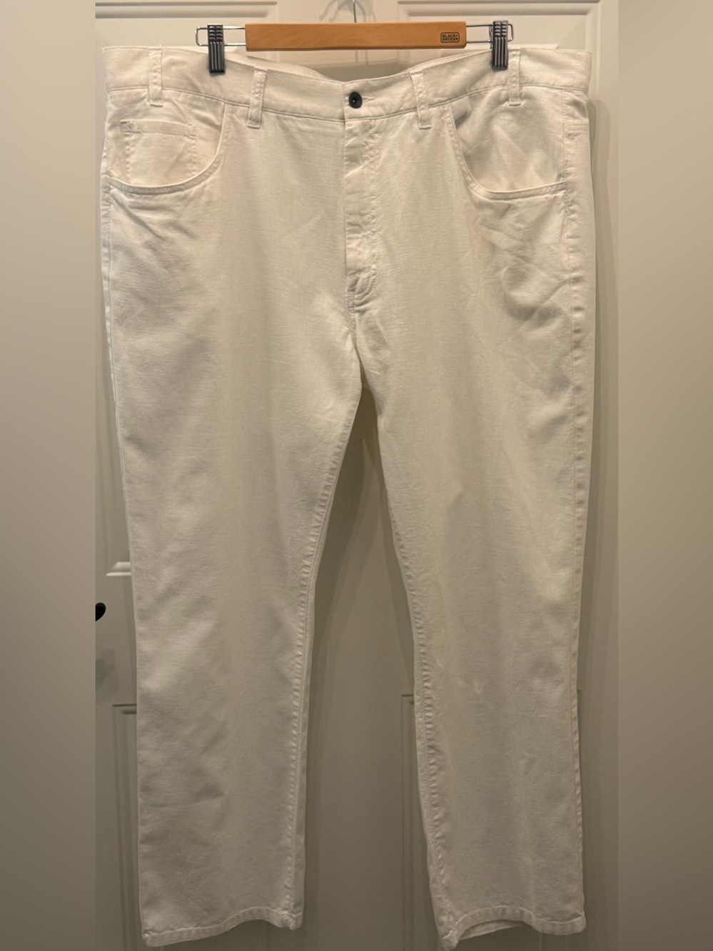 White Linen Blend Men’s Pants 42x29 Honeymoon Resort Cruise Euro Beach Wedding